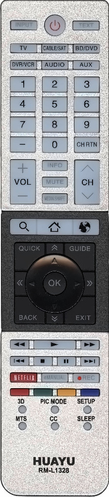 Пульт ДУ универсальный RM-L1328+ для телевизоров Toshiba CT-90429, CT-8536, CT-90430, CT-90427, CT-90429 #1