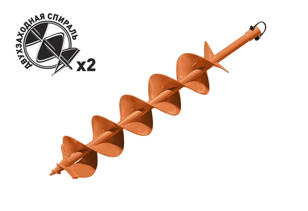 Шнек для грунта двухзаходный GDB-150/2 (20 мм; 150 мм; 80 см) CARVER арт. 01.003.00047  #1