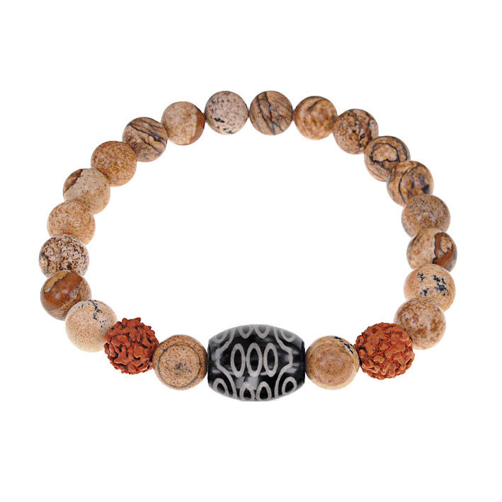 Буддийский браслет с Тибетской бусиной Дзи 21 глаз, натуральной ...
