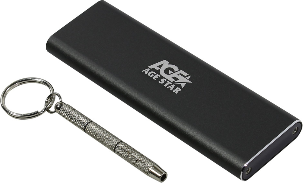 Внешний корпус SSD AgeStar 3UBNF2C m2 NGFF 2280 B-Key USB 3.1 алюминий черный  #1