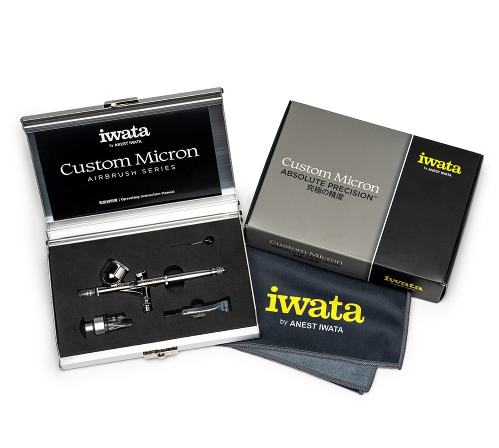 Аэрограф Anest Iwata CM-C2 серии Custom Micron, резьбовое сопло 0.23 мм, верхняя чашечка 9 мл с крышкой, #1
