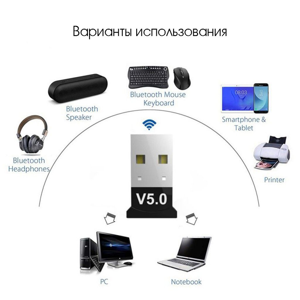 Блютуз адаптер для ПК, USB Bluetooth адаптер для ПК v5.0 #1