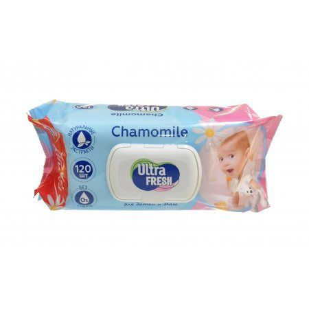 Влажные салфетки для детей и мам Ultra Fresh Baby, с клапаном, 120 шт  #1