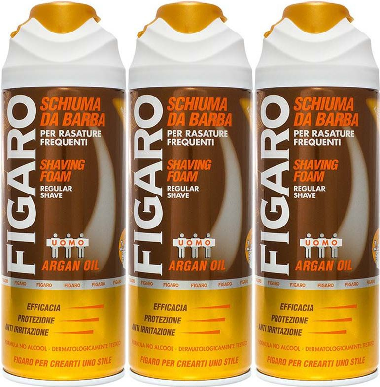Пена для бритья Figaro Argan Oil защитная мужская 400 мл, комплект: 3 упаковки  #1