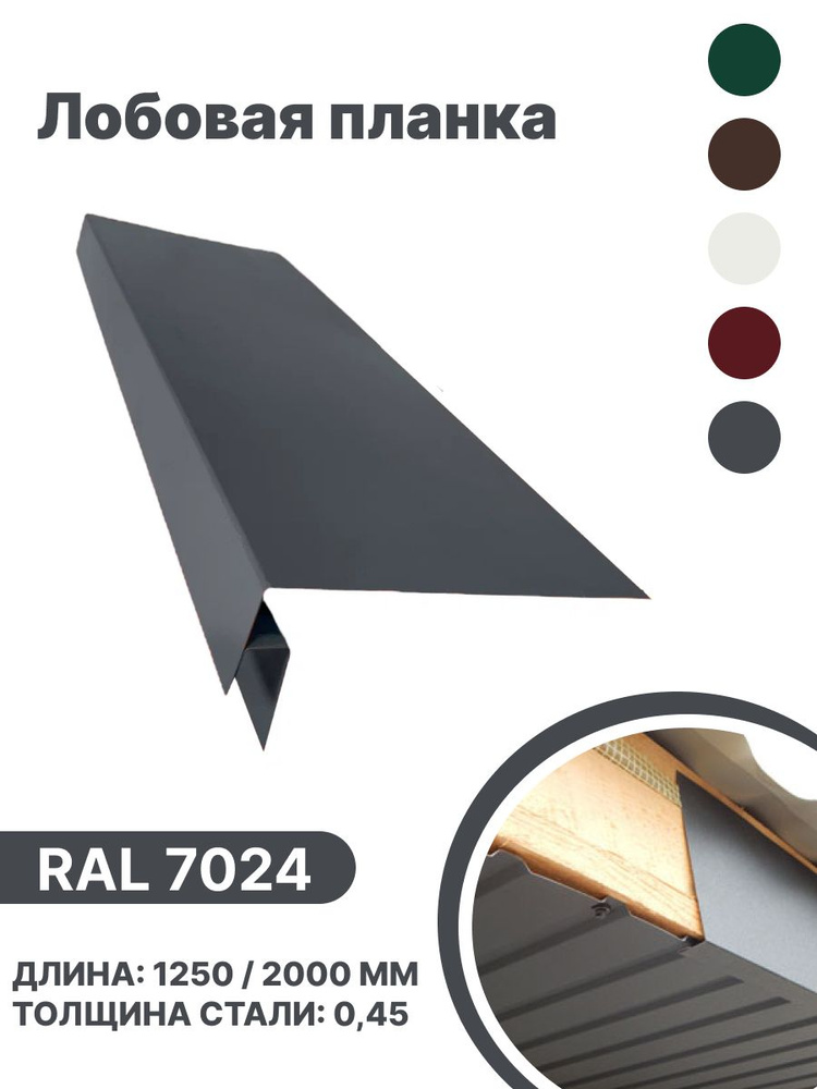 Лобовая планка RAL-7024 1250мм 4 шт в упаковке #1