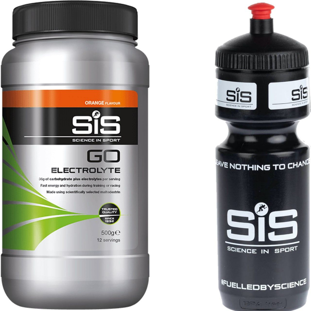 Изотоник SCIENCE IN SPORT (SiS) GO Electrolyte + Бутылочка черная 1 x 500 г, Апельсин  #1