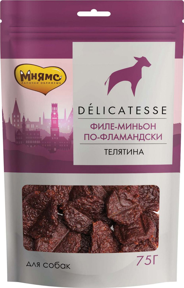 Лакомство для собак Мнямс DELICATESSE Филе-миньон по-фламандски, для взрослых животных, из телятины, #1