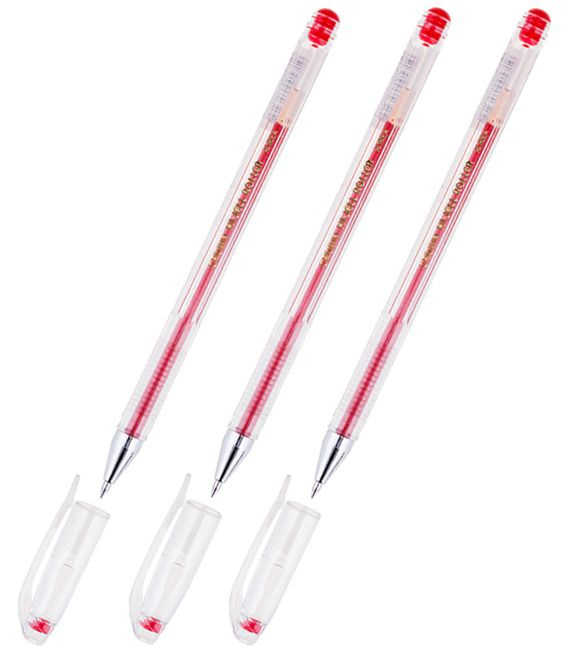 Crown Ручка Гелевая, толщина линии: 0.35 мм, цвет: Красный, 3 шт.  #1