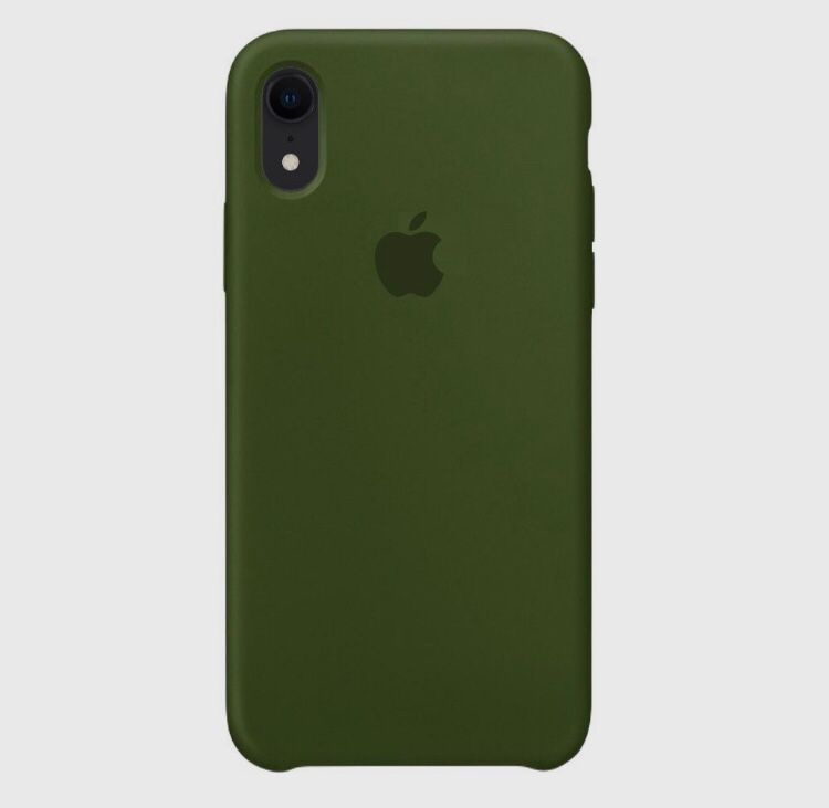Силиконовый чехол Soft Touch на iPhone (Айфон) XR (с логотипом), темно-зеленый  #1
