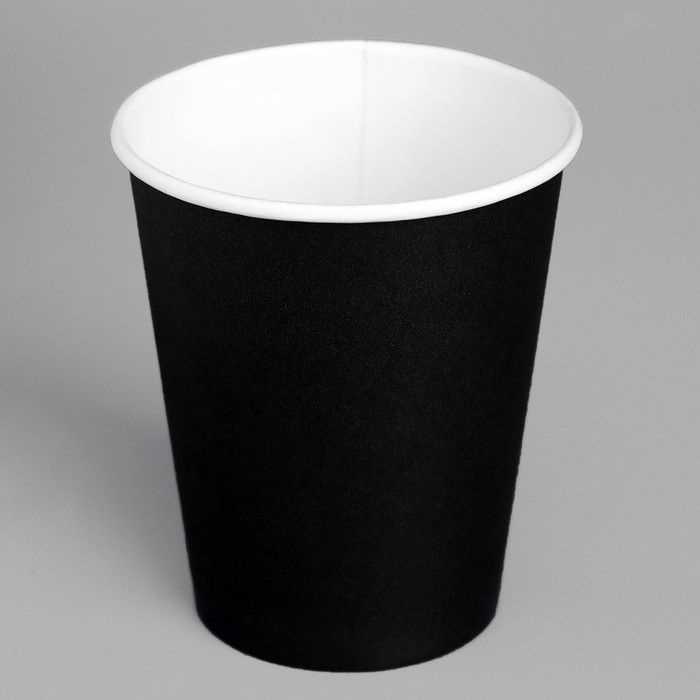 Стакан бумажный бумажный "Черный" для горячих напитков, 250 мл, диаметр 80 мм 50 шт.  #1