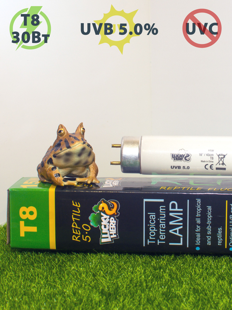 Ультрафиолетовая лампа UVB 5.0% - 30W (90см) для рептилий LuckyHerp. Цоколь Т8  #1