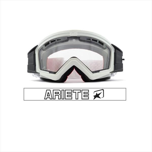 Кроссовые очки (маска) Ariete Mudmax белые с двойной прозрачной вентилируемой линзой  #1