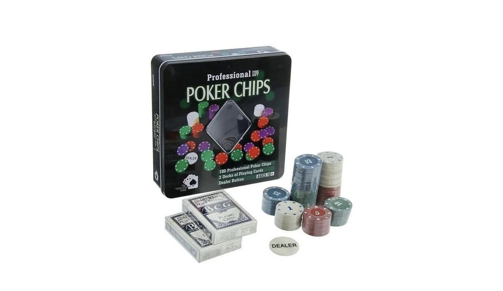 Набор для игры в покер "Professional Poker Chips", 100 фишек + 2 колоды карт.  #1