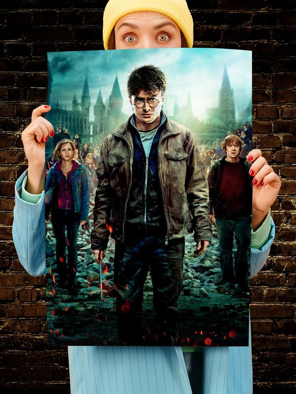 Постер интерьерный Гарри Поттер 5, 70х46 см. Матовый яркий. Harry Potter Гермиона Рон  #1
