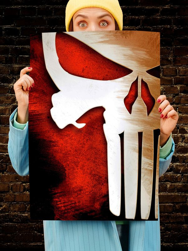 Постер интерьерный Каратель, 70х46 см. Матовый яркий. Punisher  #1