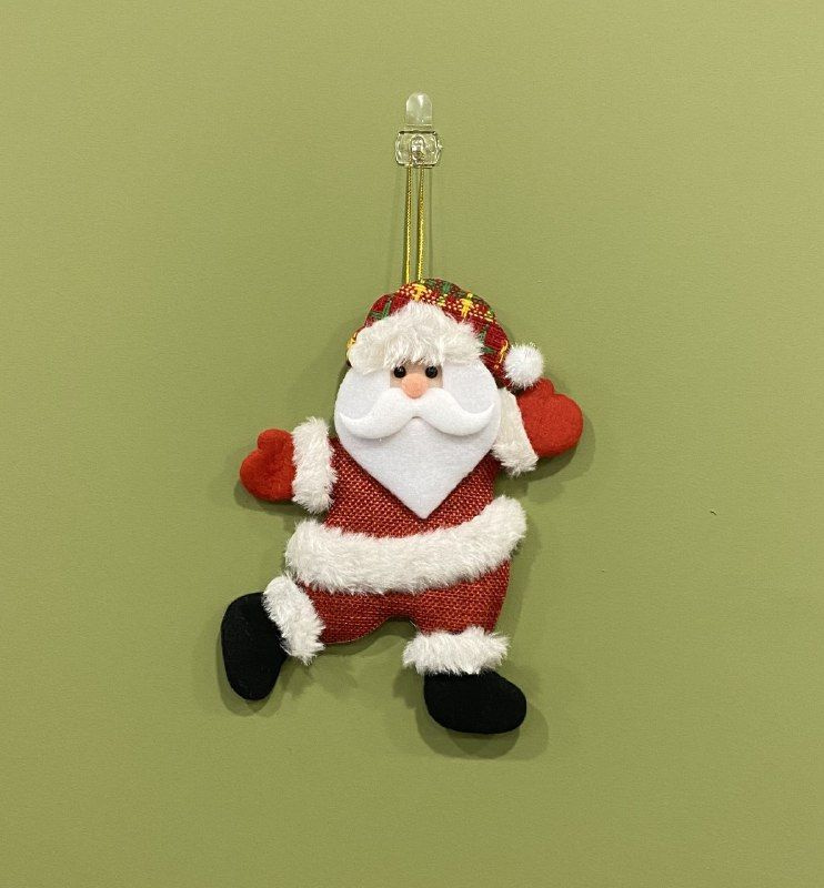 Новогоднее украшение для елки Дед Мороз, аксессуар, мягкая игрушка, 18см  #1