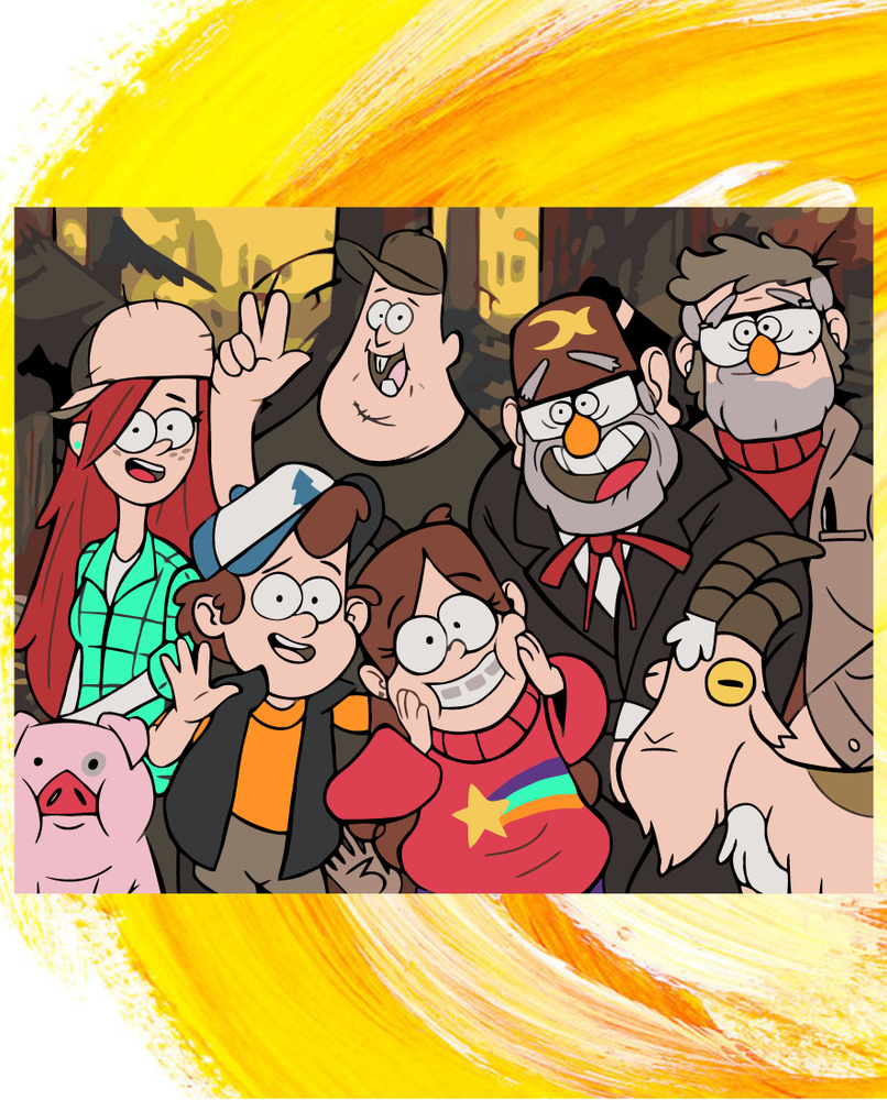 Картина по номерам Гравити Фолз / Gravity Falls холст на подрамнике 40*50  #1