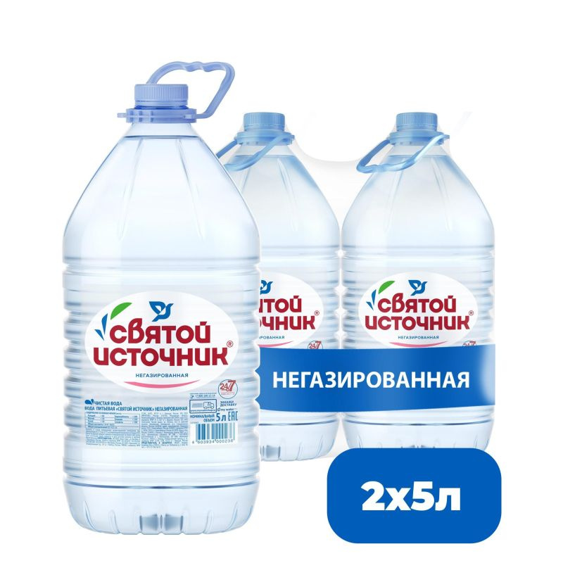 Вода питьевая Святой Источник ПЭТ 5 л негазированная, 2 штуки  #1