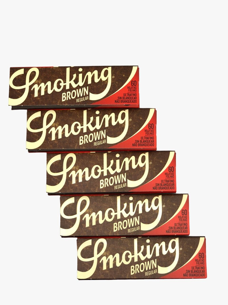 Бумага сигаретная Smoking Regular Brown, 13 г/м2 70х37 мм, 5х60 листов (300 листов)  #1