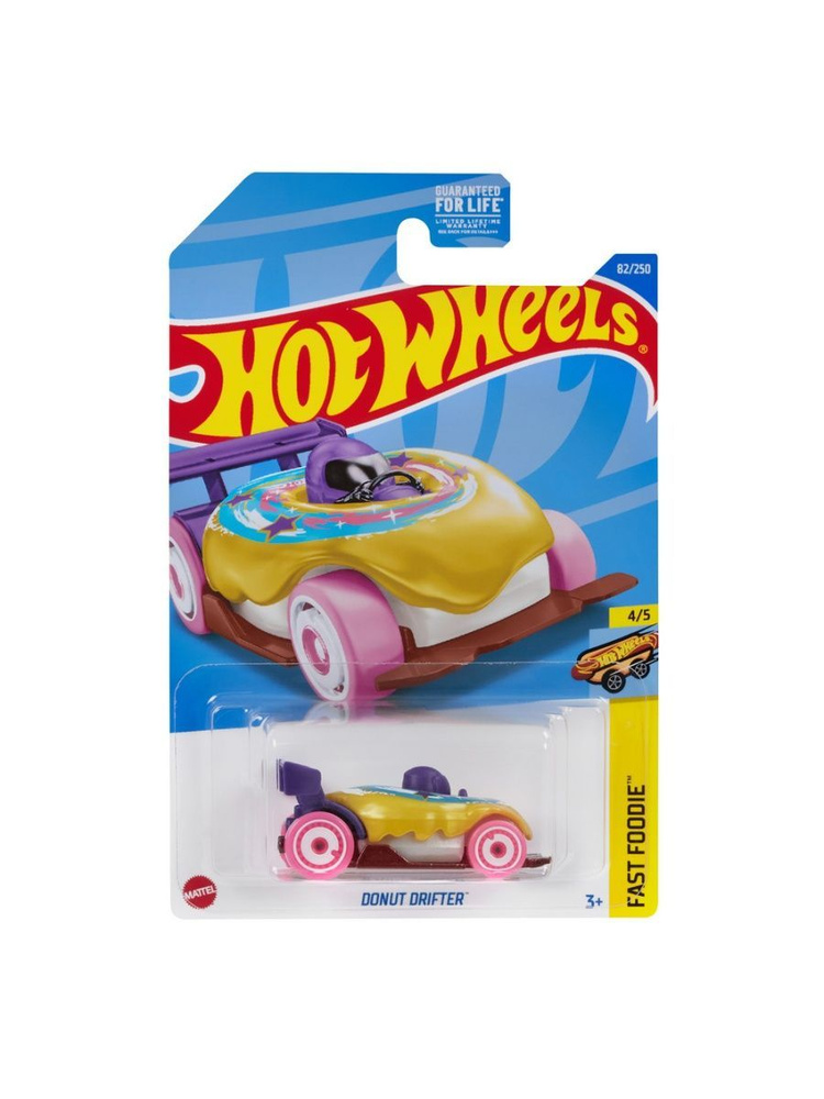 HCX84 Машинка металлическая игрушка Hot Wheels коллекционная модель DONUT DRIFTER золотистый/фиолетовый #1