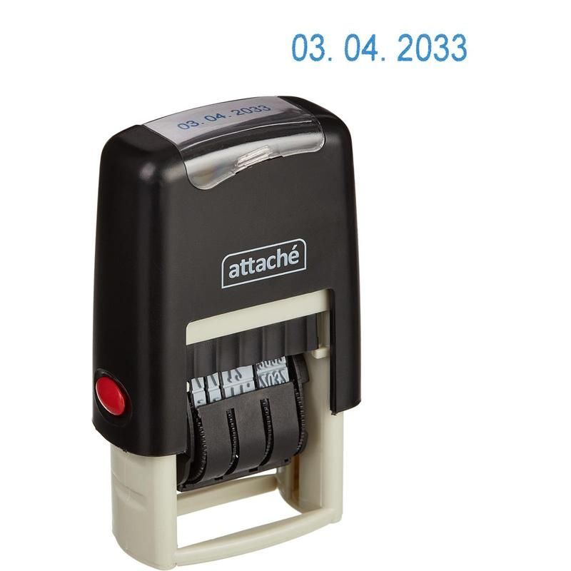 Датер автоматический пластиковый Attache, шрифт 3 мм, месяц обозначается цифрами, оттиск 3x20 мм  #1