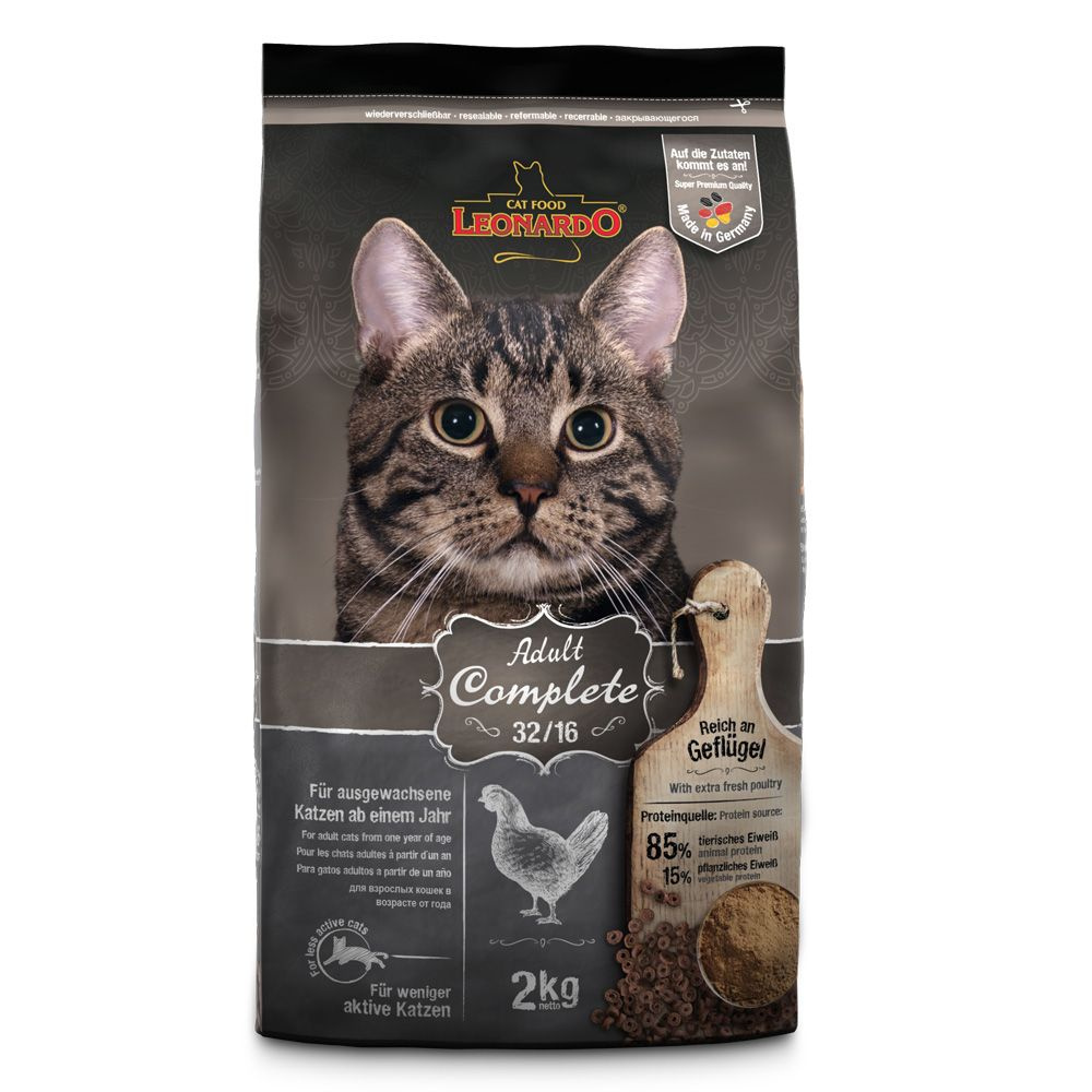 Сухой корм для кошек Леонардо Эдалт 32/16 / Leonardo Adult Сomplete 32/16 2  кг - купить с доставкой по выгодным ценам в интернет-магазине OZON  (1150094296)