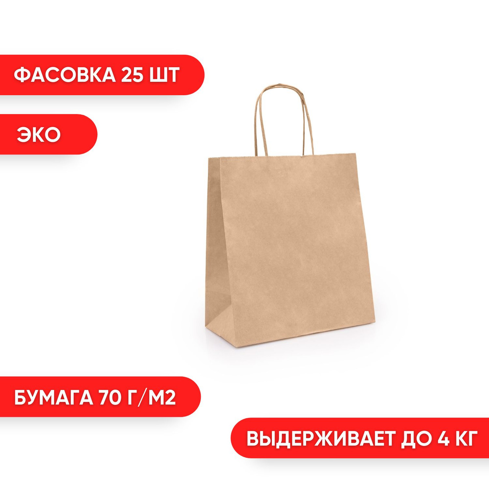 TEK PACK MARKET Пакет подарочный 22х12х25 см, 25 шт. #1