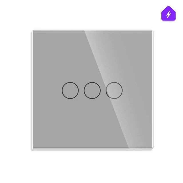 Повторитель сенсорный умного выключателя с Алисой RF 433 Mhz переключатель стеклянный на батарейках серый #1