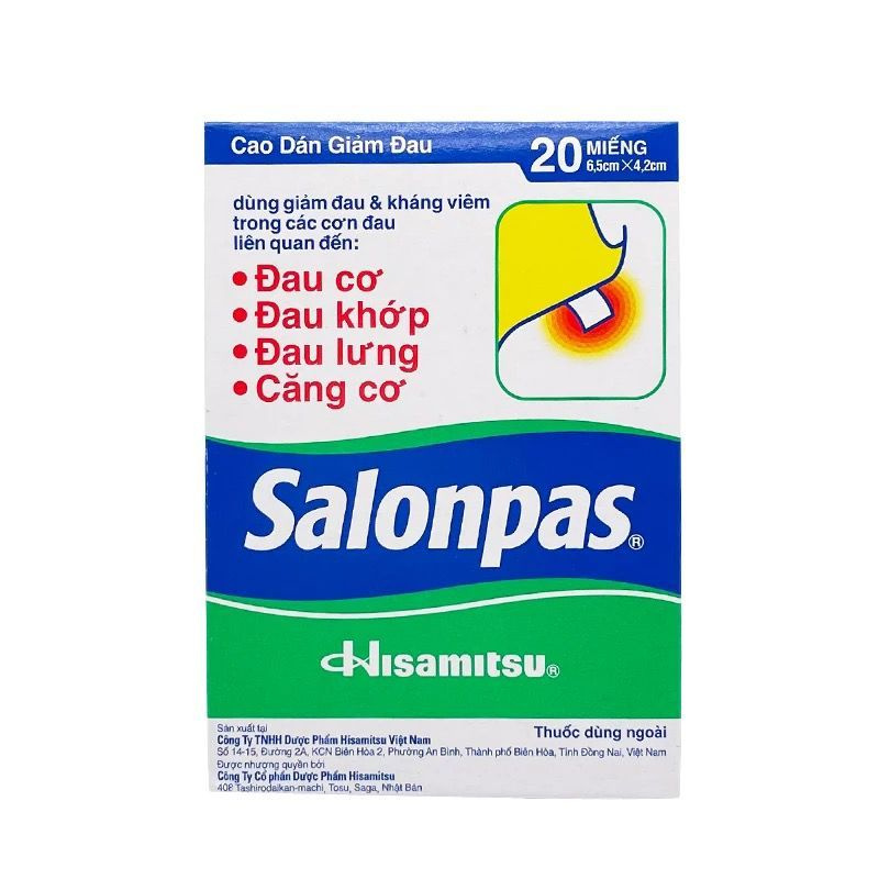 Пластырь Salonpas Жаропонижающий,обезболивающий (КОРОБКА 20 ШТ.)  #1