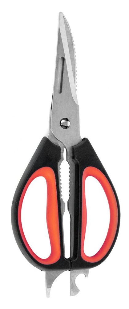 Ножницы кухонные LARA / Лара LR05-95 с орехоколом и косторезом нержавеющая сталь черный 19.5см / инструменты #1