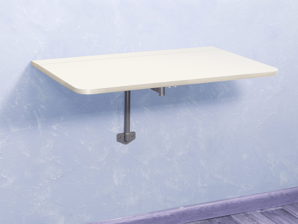 Письменный и обеденный подвесной стол "Пола Компакт", белый/серебристый  #1