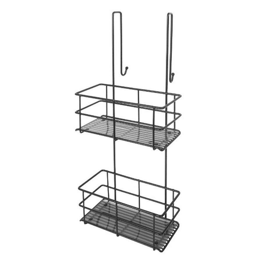 Полка CADDY 2 яруса на душ.кабину 25,2х18х59см, металл/черный SWR-1006-02-BLK  #1