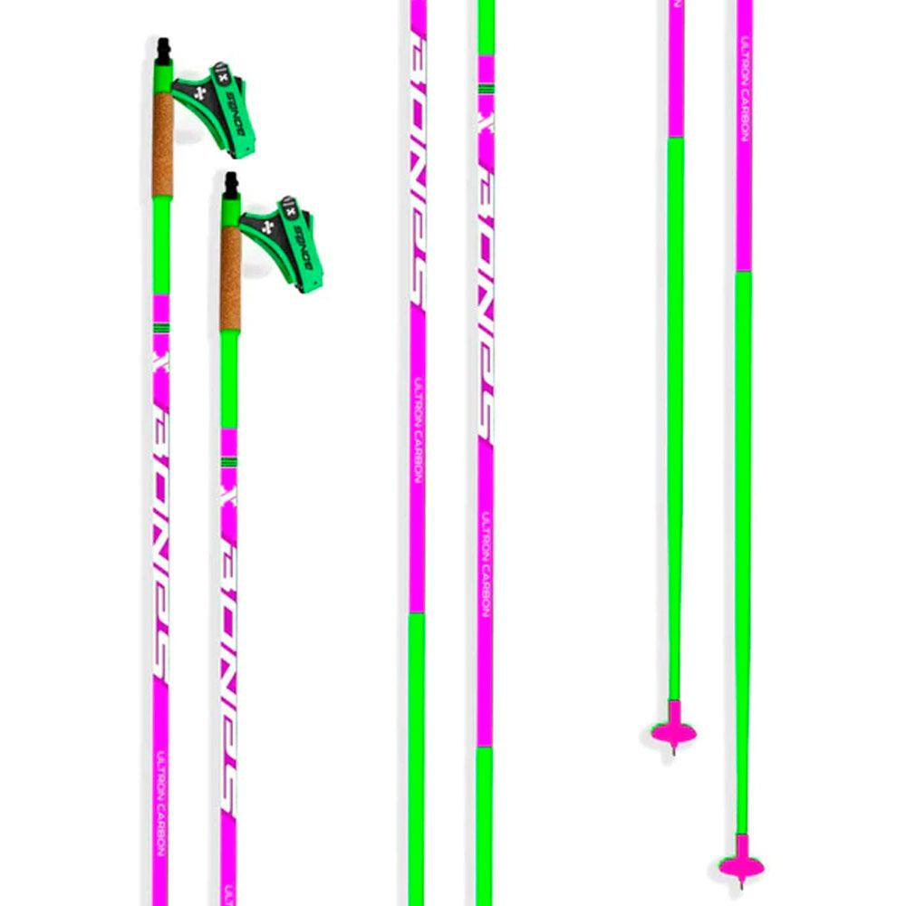 Палки лыжные BONES Ultron Carbon 100% carbon HS, 150 см, розовые #1