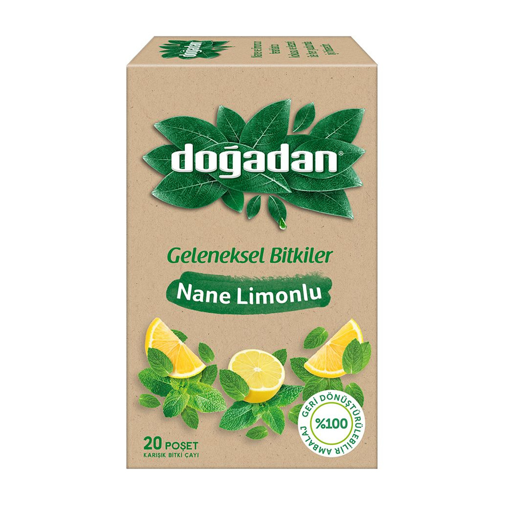Турецкий травяной чай в пакетиках с мятой и лемонграссом, "Dogadan ...