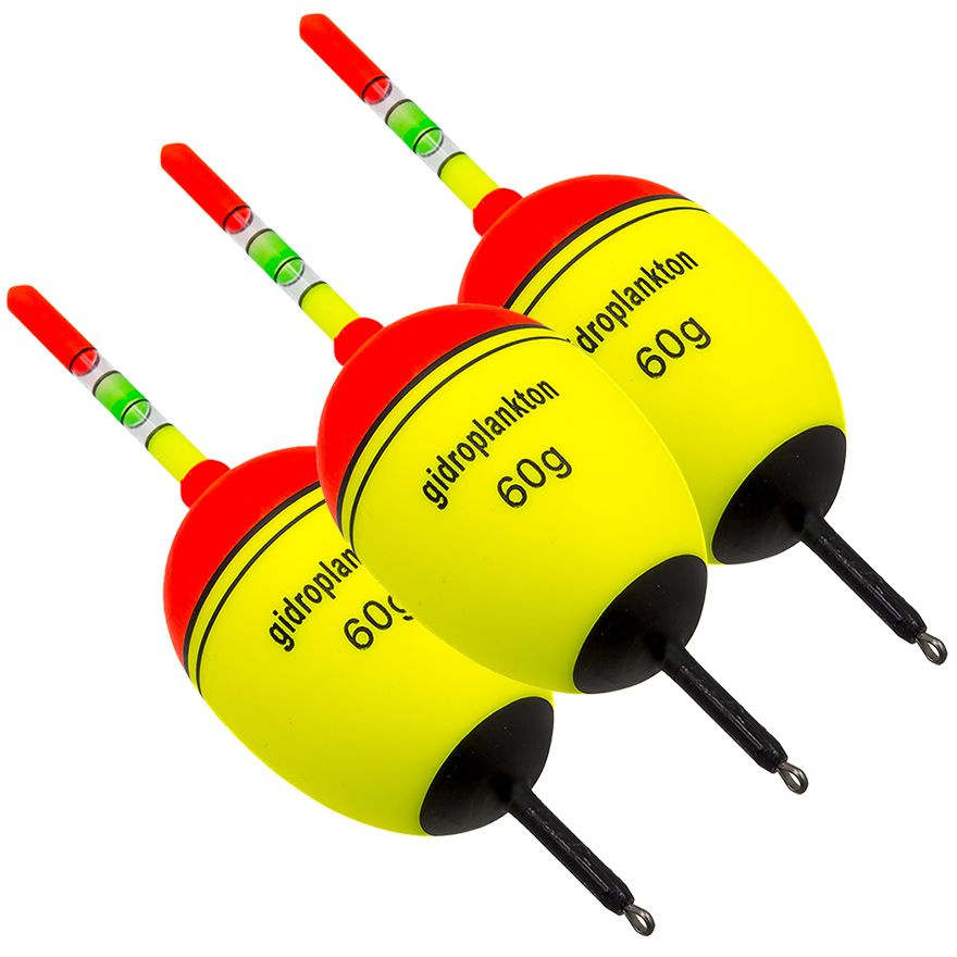 Поплавок (3 шт) Гидропланктон для ловли Толстолоба (EVA, грузопод. 60 г) 551286  #1