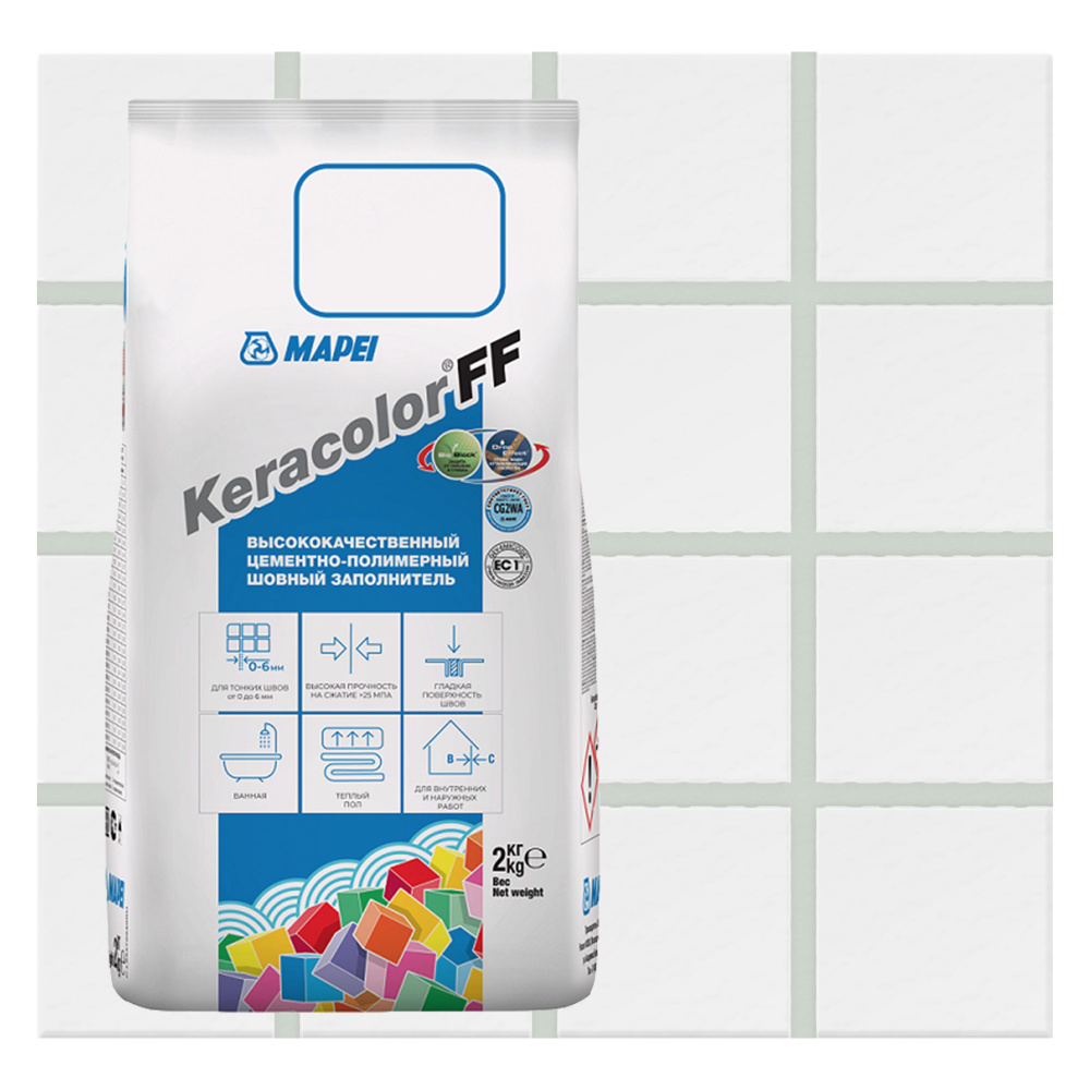 Затирка для плитки MAPEI Keracolor FF 103 Белая Луна, 2 кг #1