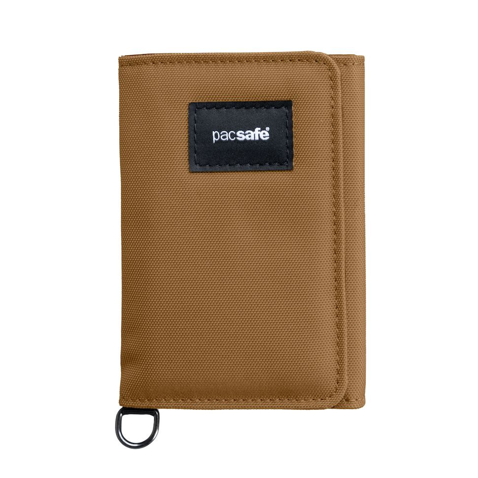 Кошелек антивор Pacsafe RFIDsafe trifold wallet, коричневый #1