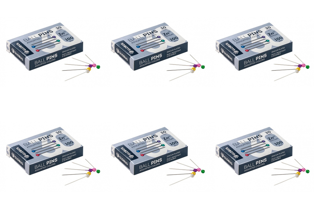 Глобус Булавки для пробковых досок 30 мм 100 шт, 6 уп #1