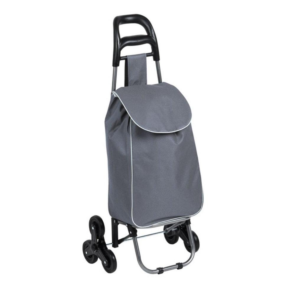 Тележка + сумка серая, с колесами для подъёма по лестницам, до 30кг, VETTA, брезент, сумка 53х31х18,5см, #1
