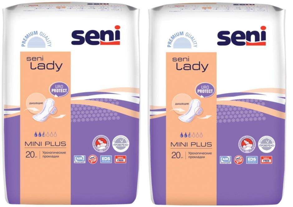 Прокладки урологические Seni lady MINI PLUS N 20 - 2 упаковки #1