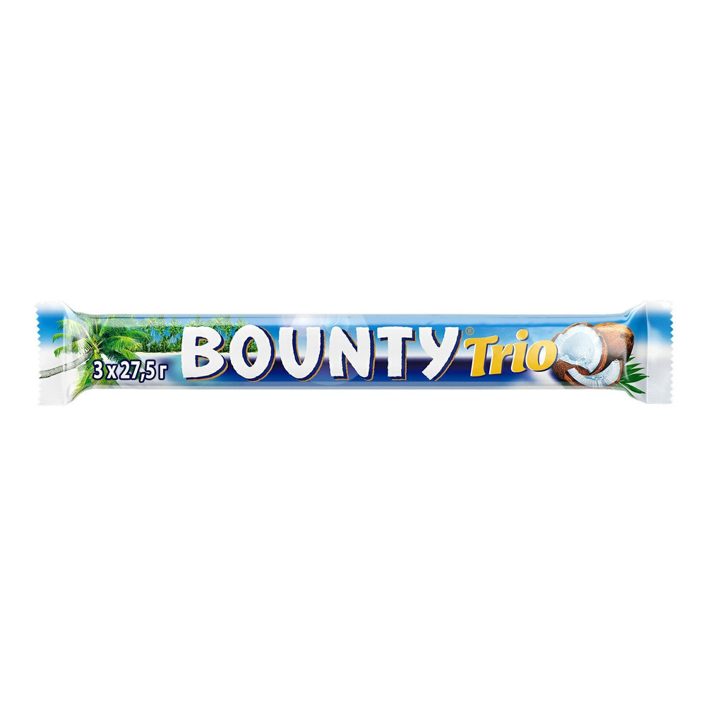 Шоколадный батончик Bounty Trio 82,5 г, комплект: 12 упаковок по 82.5 г  #1