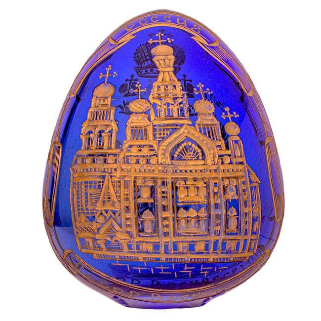 Пасхальное яйцо с гравировкой Собор Воскресения 9 см #1