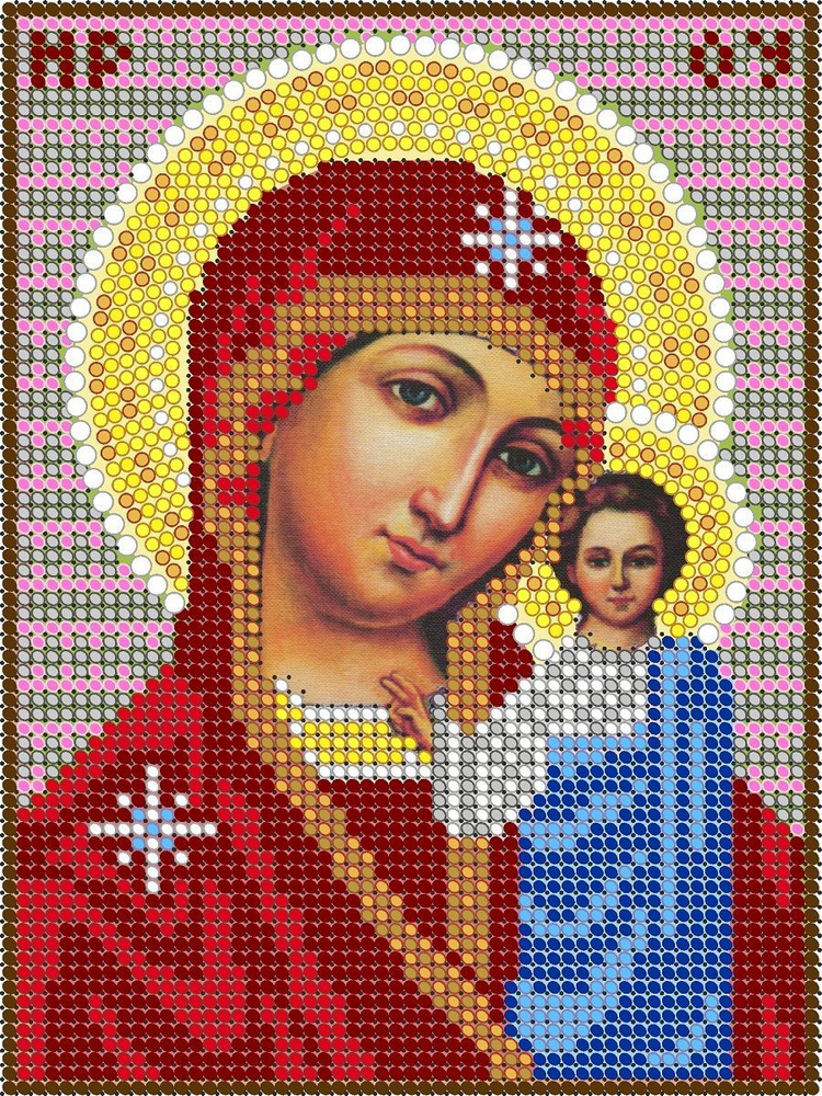 Набор для вышивания чешским бисером Икона Пресвятая Богородица Казанская 12*16  #1