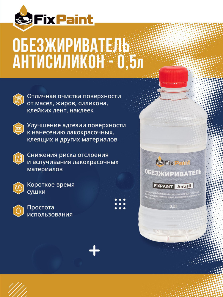 Обезжириватель (антисиликон) FixPaint Antisil, 0,5 л #1