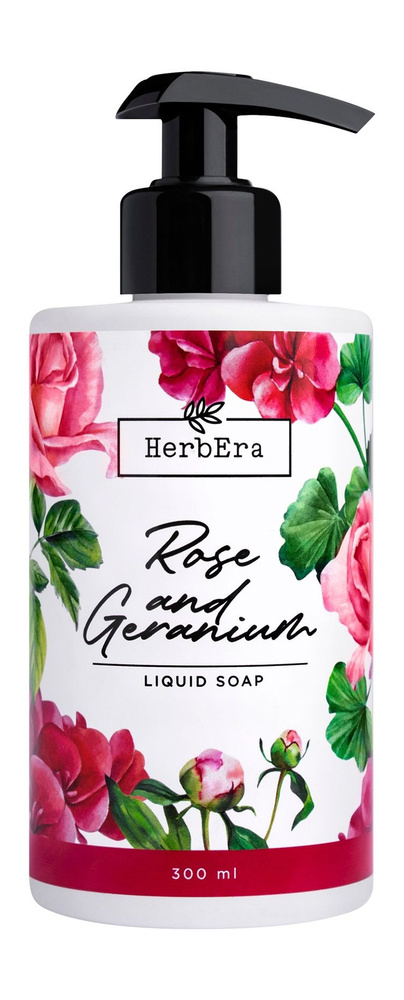 Жидкое мыло с ароматом розы и герани / HerbEra Rose and Geranium Liquid Soap  #1