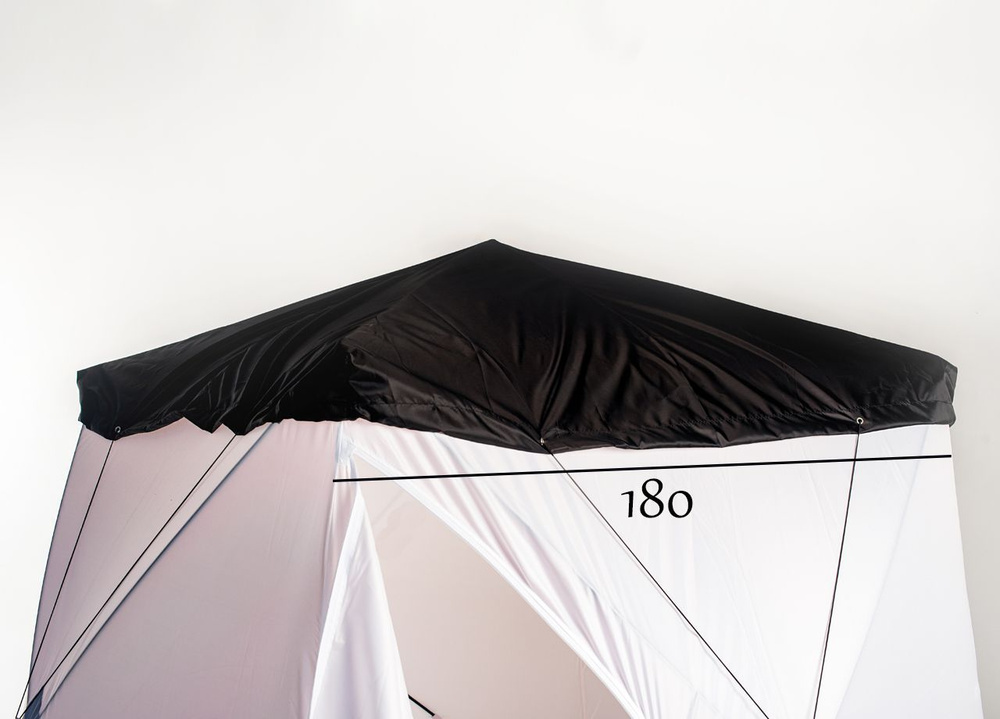 Антидождевая накидка "6 УГЛОВ" 180х180см размер по крыше, для зимней палатки куб, черная  #1