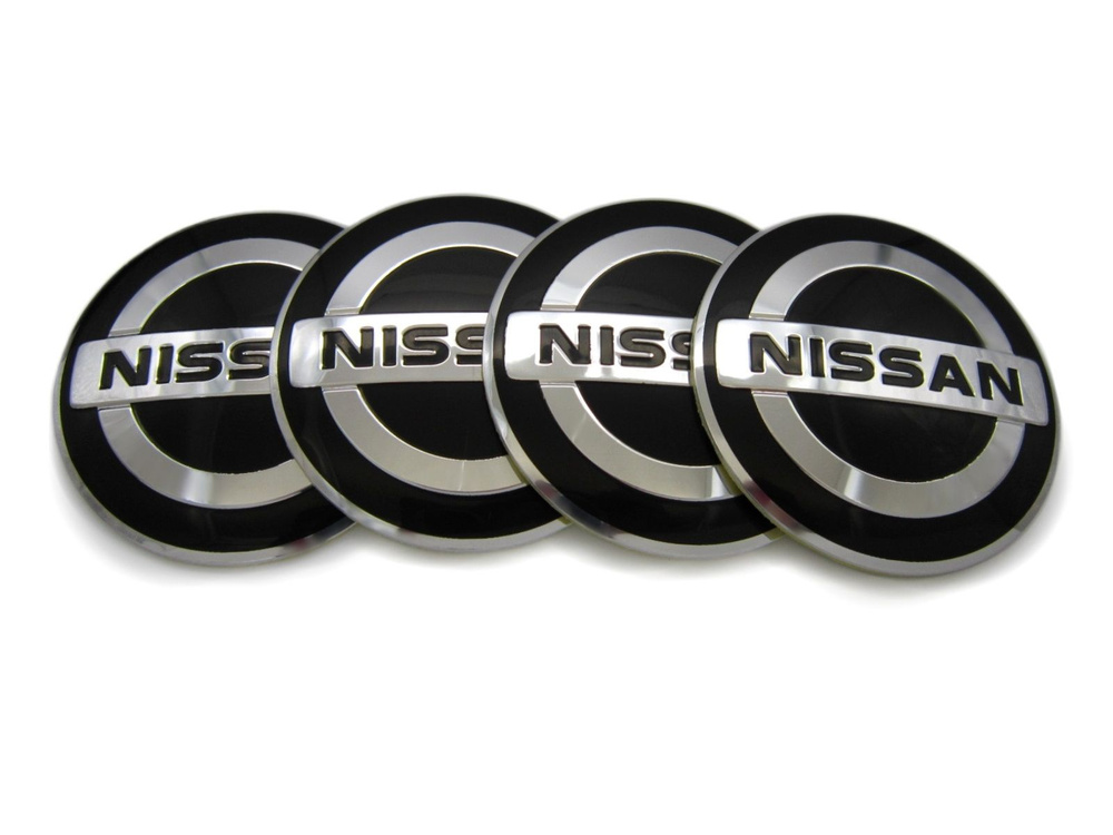 Наклейки на колесные диски и колпаки Ниссан 54 мм алюминий сфера  #1