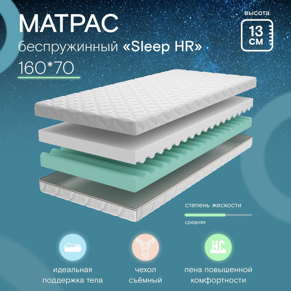 Ramelka Mattress Матрас в кроватку HR, Беспружинный, 70х160 см #1