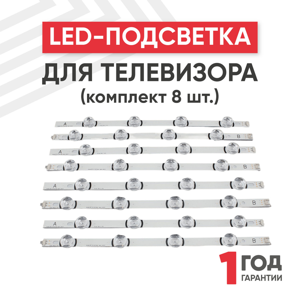 LED подсветка RageX для телевизора INNOTEK DRT 3.0 39" 39LB (комплект 8шт)  #1