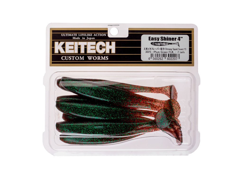 Приманка силиконовая Keitech Easy Shiner 4" #302 Plum Green FLK. #1